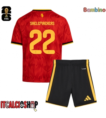 Belgio Alexis Saelemaekers #22 Prima Maglia Bambino Mondiali 2026 Manica Corta (+ Pantaloni corti)